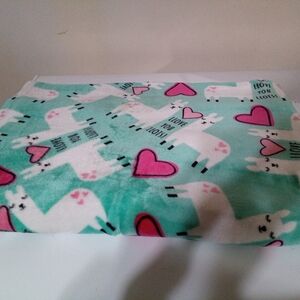 Cute Llama Blanket with Hearts